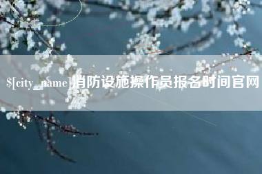 桂阳消防设施操作员报名时间官网
