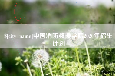 桂阳中国消防救援学院2020年招生计划