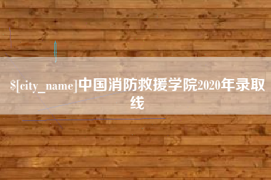 桂阳中国消防救援学院2020年录取线