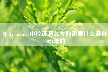 桂阳中控证怎么考取需要什么条件2024年的